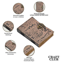 Genuine Leather Diary | Vintage Handmade Leather Journal | Premium Antique String Closure | 200 Handmade Deckle Edge Antique Pages -1