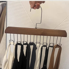 8 Hook Wooden Multi Use Hanger - 1 Pc
