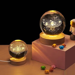 Crystal Ball Astronomy Night Lamp (Random), Luminous Clear Sculpture Round Astronomy Ball Night