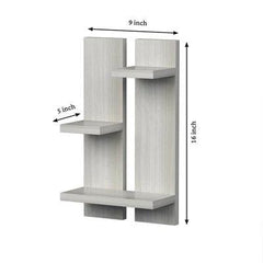 Minimalist Rectangular Shaped Wooden Wall Shelves with White Finish
