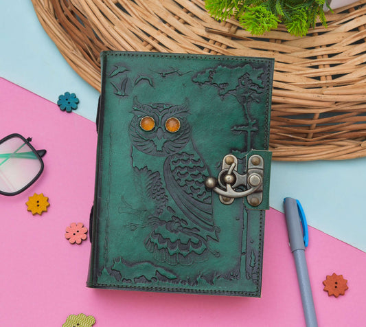 Genuine Leather Diary | Vintage Handmade Leather Journal | Premium Antique String Closure | 200 Handmade Deckle Edge Antique Pages -1