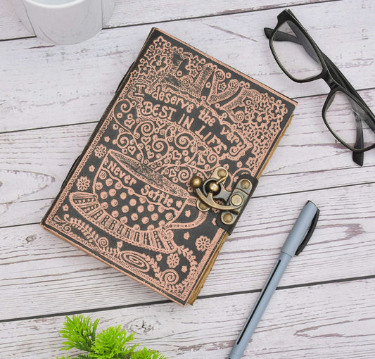 Genuine Leather Diary | Vintage Handmade Leather Journal | Premium Antique String Closure | 200 Handmade Deckle Edge Antique Pages -1