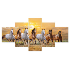 Set of Five MDF Framed 3D Wall Painting for Home Decoration, Big Size Painting for Living Room, Bedroom (24x50 inches)DR 48