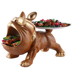 Decorative Bulldog Figurines,Dog Statues for Home Decor, Collectible Animal Figurines, Gifts for Dog Lovers, Home Decor & Showpiece (Grey)