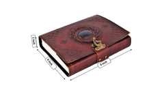 Leather Journal Diary with metal lock vintage Journal handmade 200 pages white unruled|travel Diary|personal journal -1