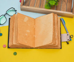 Genuine Leather Diary | Vintage Handmade Leather Journal | Premium Antique String Closure | 200 Handmade Deckle Edge Antique Pages -1
