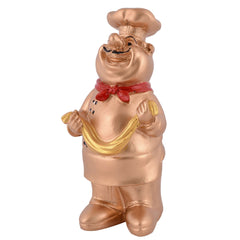 Resin Showpiece Cute Chef Figurine Miniature Statue Ornaments Welcome Board Table Dcor For Kitchen Decoration items for Restaurant