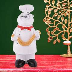 Resin Showpiece Cute Chef Figurine Miniature Statue Ornaments Welcome Board Table Dcor For Kitchen Decoration items for Restaurant