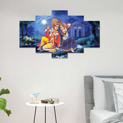 Set of Five MDF Framed 3D Wall Painting for Home Decoration, Big Size Painting for Living Room, Bedroom (24x50 inches)DR 48