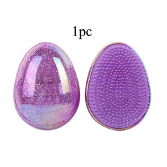 1pc Starry Egg-Shaped Hair Brush with Massage Combs, Portable and Durable ABS Plastic Handle, Plastic Bristles for Styling, Detangling, and Shaping Curly Hair (Random Colours)