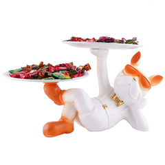 Decoration Cool Dog Showpiece With Plate for Home Decor Item | Kitchen,Bedroom,Office,Dinning Table Decorative Item (Black)