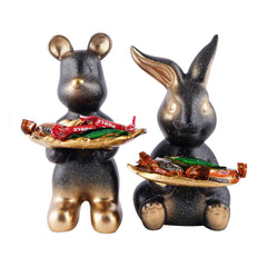 Set Of Two Decorative Rabbit Showpiece  Home Decor Animal Statues for Living Room, Bedroom, Dining Room, Kitchen, Bathroom, Wedding, Party Dcor