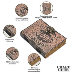 Genuine Leather Diary | Vintage Handmade Leather Journal | Premium Antique String Closure | 200 Handmade Deckle Edge Antique Pages -1