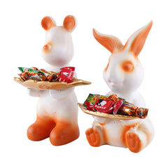 Set Of Two Decorative Rabbit Showpiece  Home Decor Animal Statues for Living Room, Bedroom, Dining Room, Kitchen, Bathroom, Wedding, Party Dcor