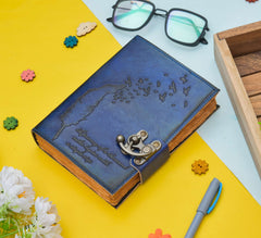 Genuine Leather Diary | Vintage Handmade Leather Journal | Premium Antique String Closure | 200 Handmade Deckle Edge Antique Pages -1