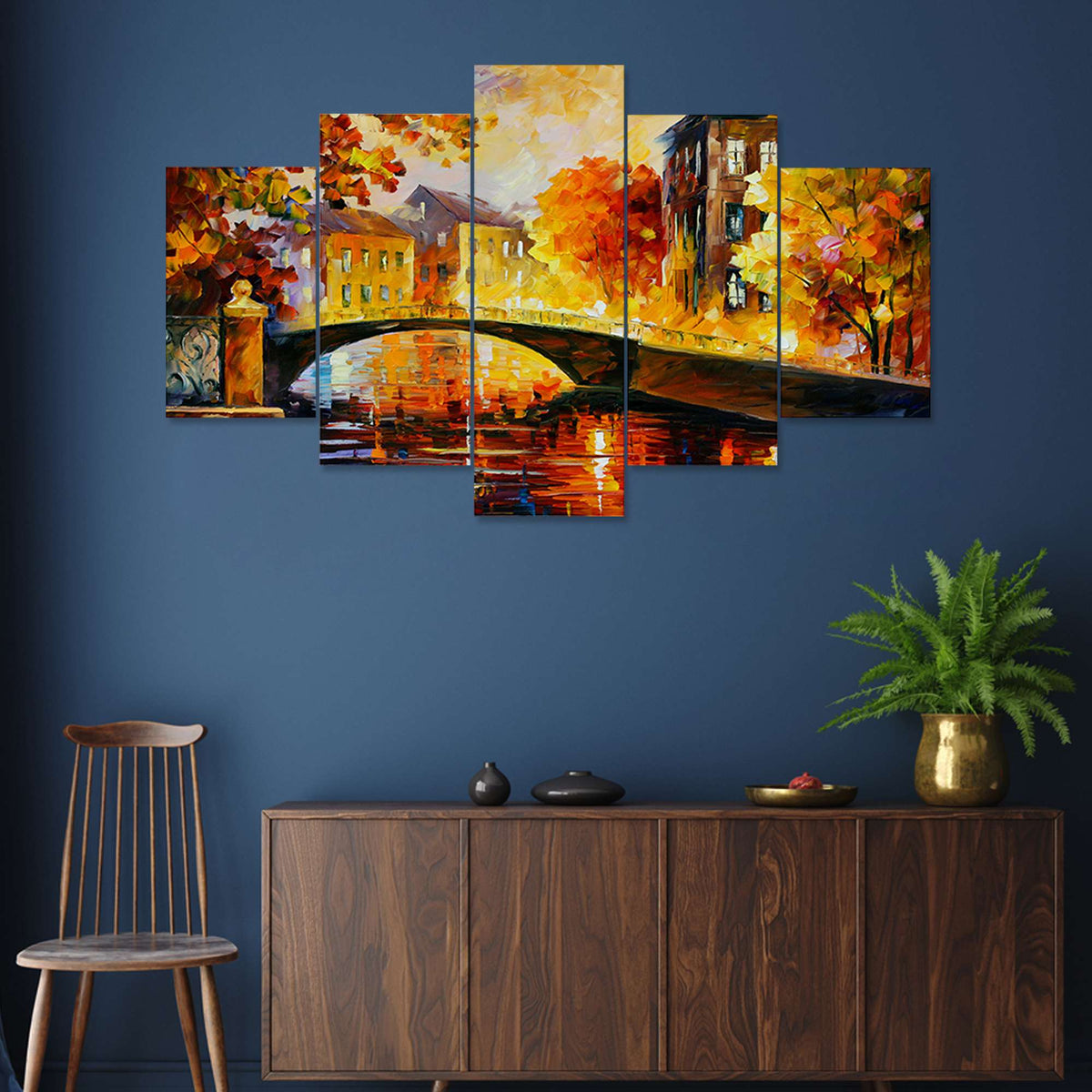 Set of Five MDF Framed 3D Wall Painting for Home Decoration, Big Size Painting for Living Room, Bedroom (24x50 inches)DR 48