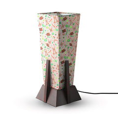 'Rabbit & Grove' Rectangular Table Lamp In Mango Wood (36.8 Cm, Without Bulb, Handcrafted)