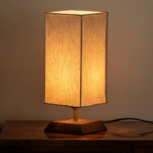 'Aura Light' Decorative Table Lamp In Mango Wood (33 Cm, Without Bulb, Handcrafted)