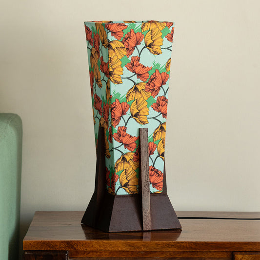 'Autumn Glow' Decorative Table Lamp In Mango Wood (36.8 Cm, Without Bulb, Handcrafted)