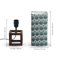 'Paisley-Carved' Rectangluar Table Lamp In Mango Wood (39.5 Cm, Without Bulb, Handcrafted)