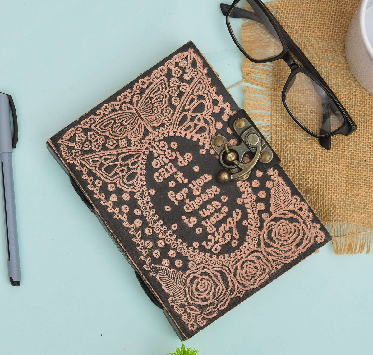 Genuine Leather Diary | Vintage Handmade Leather Journal | Premium Antique String Closure | 200 Handmade Deckle Edge Antique Pages -1
