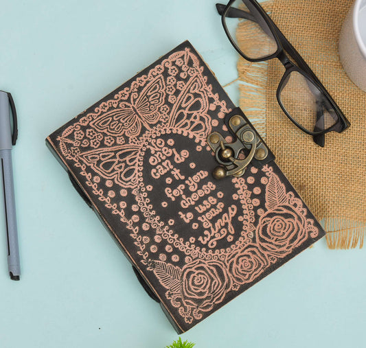 Genuine Leather Diary | Vintage Handmade Leather Journal | Premium Antique String Closure | 200 Handmade Deckle Edge Antique Pages -1