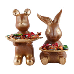 Set Of Two Decorative Rabbit Showpiece  Home Decor Animal Statues for Living Room, Bedroom, Dining Room, Kitchen, Bathroom, Wedding, Party Dcor