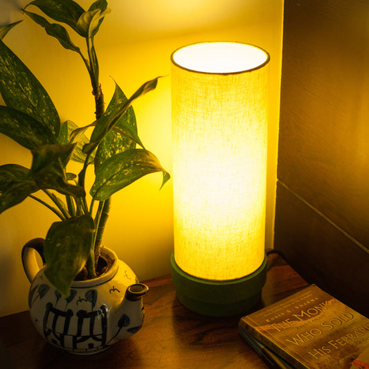 35.6 cm Wooden Lamp Green