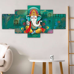 Set of Five MDF Framed 3D Wall Painting for Home Decoration, Big Size Painting for Living Room, Bedroom (17x30 inches)WE 1