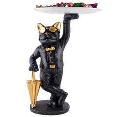 Cool Taddy Bear Showpiece for Home Decorative Showpiece | Taddy Bear with Paltter Statue for Home Decor Showpiece | Home Kitchen Decor | Office Decorative Item (White)