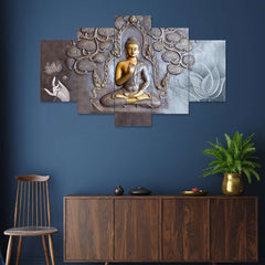 Set of Five MDF Framed 3D Wall Painting for Home Decoration, Big Size Painting for Living Room, Bedroom (17x30 inches)WE 1