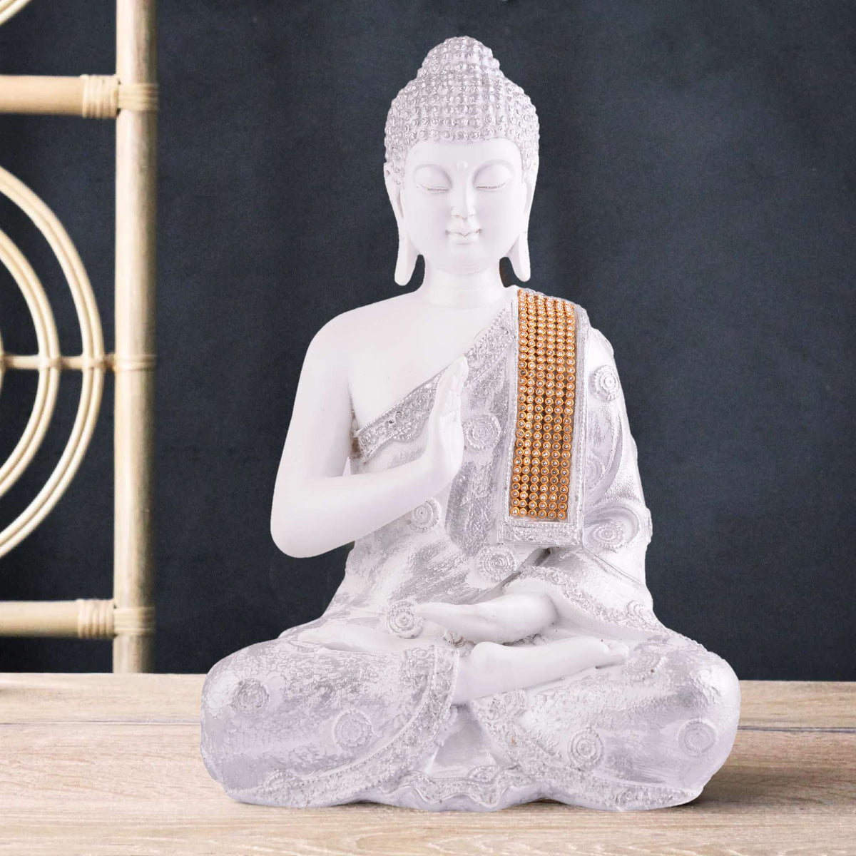 Gautam Buddha Statue Showpiece Idol Figurine for Feng Sui, Vastu, Home Decor, Office, Diwali, Gifting, Living Room, Bedroom, Study Table -27