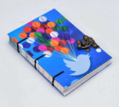 Handmade Printed Cardboard Journal Diary with Buckle Lock Unruled 200 Pages Notepad Personal Diaries for Men and Women -1