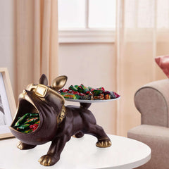 Decorative Bulldog Figurines,Dog Statues for Home Decor, Collectible Animal Figurines, Gifts for Dog Lovers, Home Decor & Showpiece (Grey)