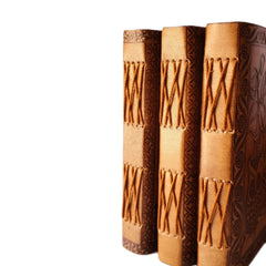 Vintage Handmade Genuine Leather Journal | Premium Antique button Closure | 200 Handmade White Pages -1