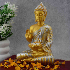 Gautam Buddha Statue Showpiece Idol Figurine for Feng Sui, Vastu, Home Decor, Office, Diwali, Gifting, Living Room, Bedroom, Study Table -27