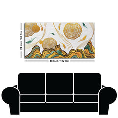 Golden Fish Abstract Premium Canvas Wall Art Painting