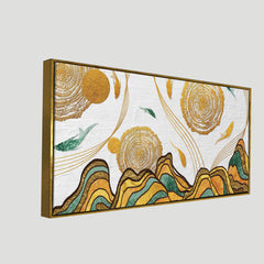 Golden Fish Abstract Premium Canvas Wall Art Painting