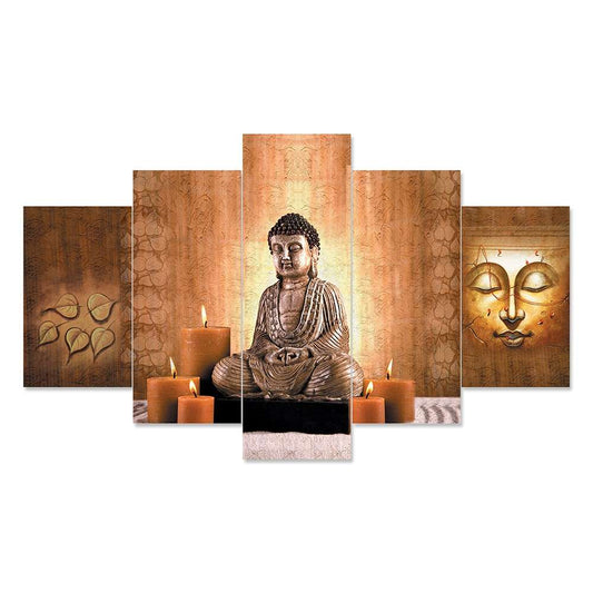 Set of Five MDF Framed 3D Wall Painting for Home Decoration, Big Size Painting for Living Room, Bedroom (17x30 inches)WE 1