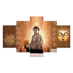 Set of Five MDF Framed 3D Wall Painting for Home Decoration, Big Size Painting for Living Room, Bedroom (17x30 inches)WE 1