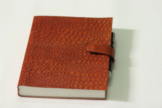 Vintage Handmade Genuine Leather Journal | Premium Antique button Closure | 200 Handmade White Pages -1