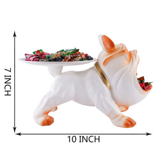 Decorative Bulldog Figurines,Dog Statues for Home Decor, Collectible Animal Figurines, Gifts for Dog Lovers, Home Decor & Showpiece (Grey)