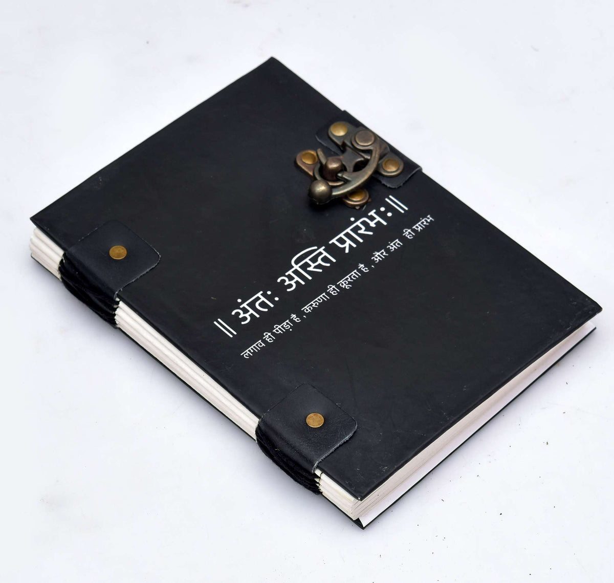 Leather Journal Diary with metal lock vintage Journal handmade 200 pages white unruled|travel Diary|personal journal -1
