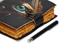 Genuine Leather Diary | Vintage Handmade Leather Journal | Premium Antique String Closure | 200 Handmade Deckle Edge Antique Pages -1