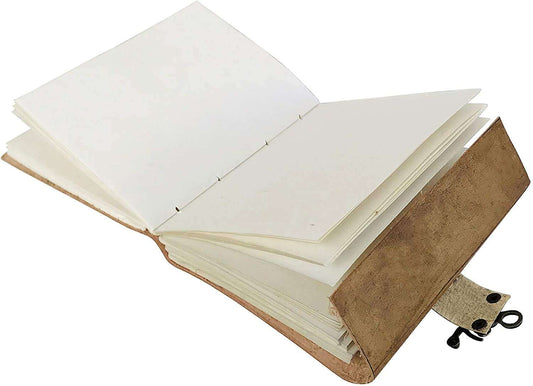 Leather Journal Diary with metal lock vintage Journal handmade 200 pages white unruled|travel Diary|personal journal -1