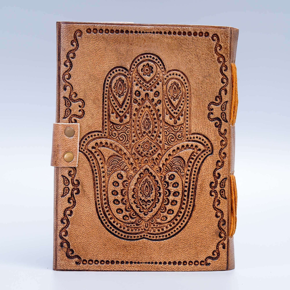 Leather Journal Diary with Premium Antique String Closure vintage Journal handmade 200 pages white unruled|travel Diary|personal journal -9