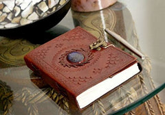 Leather Journal Diary with metal lock vintage Journal handmade 200 pages white unruled|travel Diary|personal journal -1