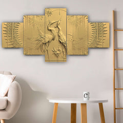 Set of Five MDF Framed 3D Wall Painting for Home Decoration, Big Size Painting for Living Room, Bedroom (24x50 inches)DR 48