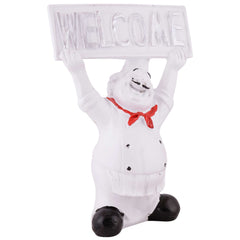 Resin Showpiece Cute Chef Figurine Miniature Statue Ornaments Welcome Board Table Dcor For Kitchen Decoration items for Restaurant