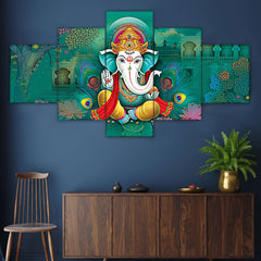 Set of Five MDF Framed 3D Wall Painting for Home Decoration, Big Size Painting for Living Room, Bedroom (17x30 inches)WE 1